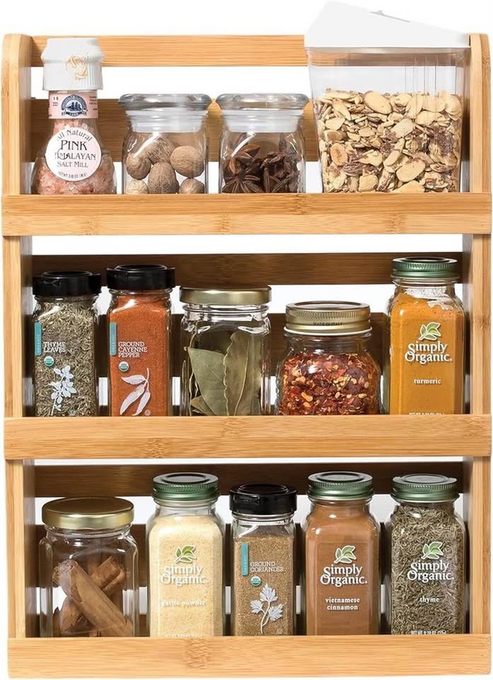 Lipper Bamboo 3-Tier Spice Rack - 12" x 2.3" - photo 2