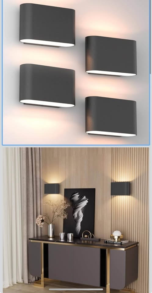 Aipsun Black LED Wall Sconce Set (4)