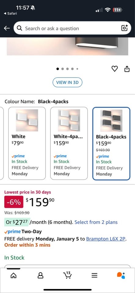 Aipsun Black LED Wall Sconce Set (4) - photo 2