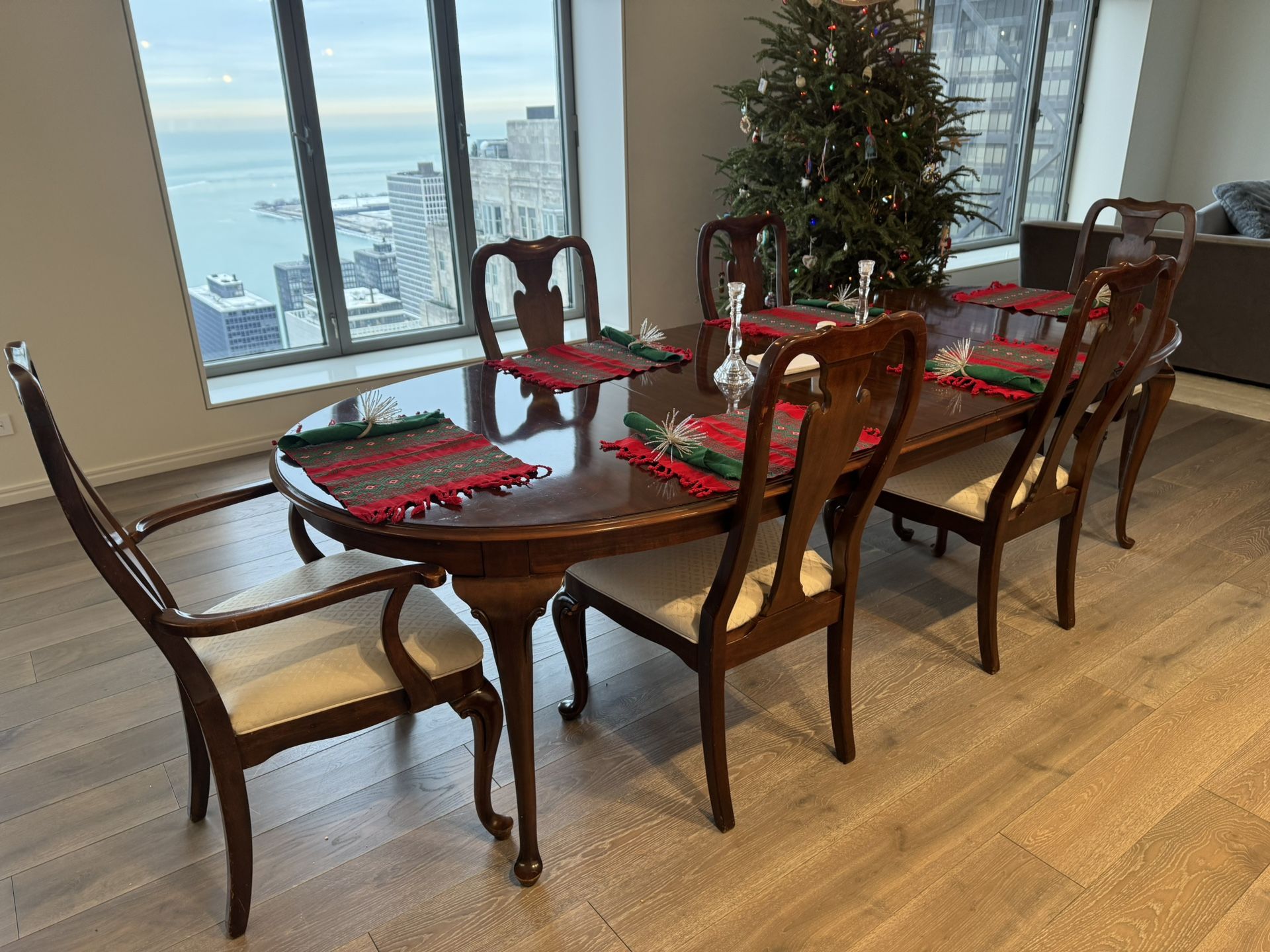 Drexel Heritage Wood Dining Table + 6 Chairs