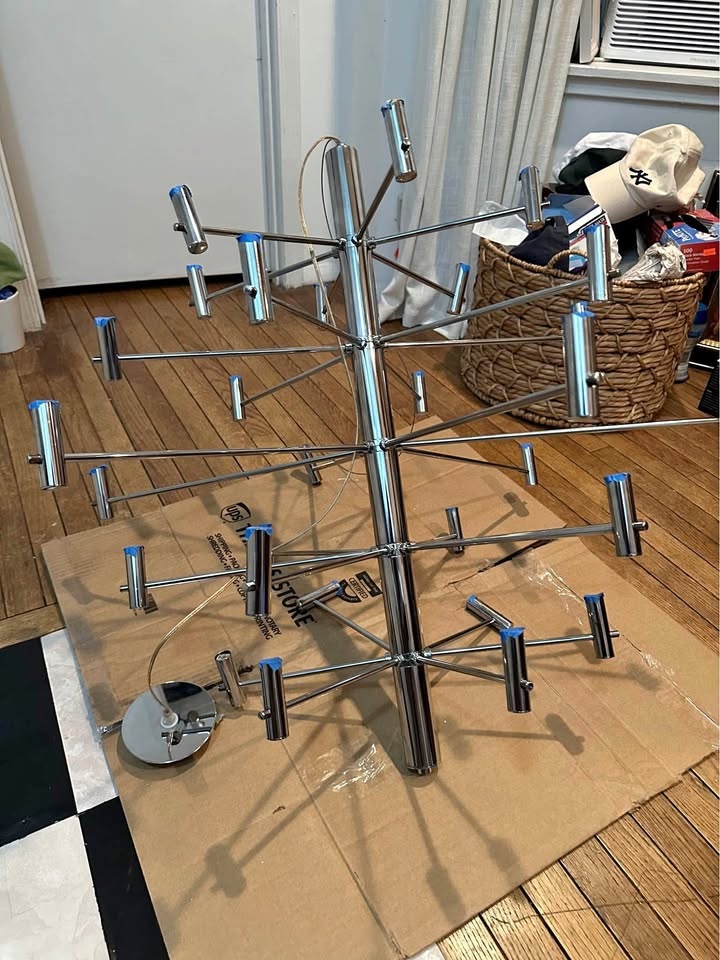 Vintage 90’ Chrome Italian Chandelier