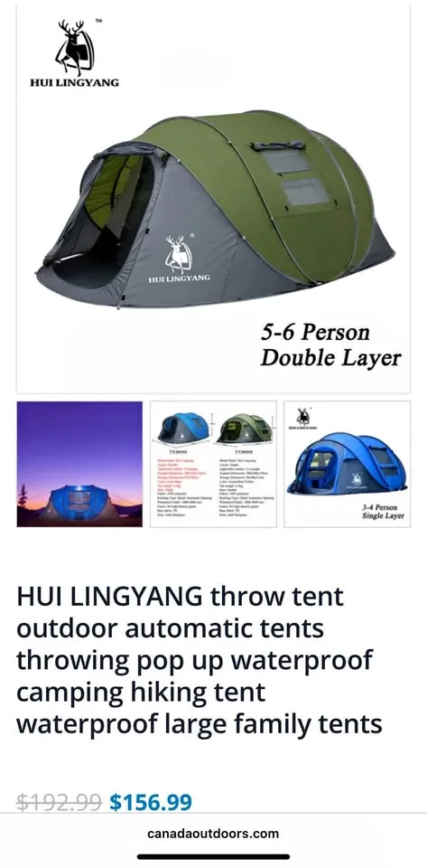 ⛺️ HUI LINGYANG 6 person Pop-Up Tent - End of Season DEAL! ⛺️ thumbnail
