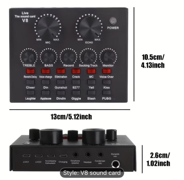 🧡V8 Live Sound Card