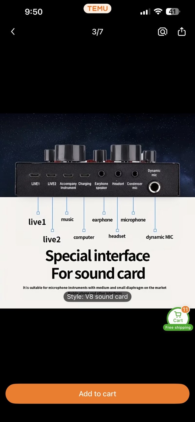 🧡V8 Live Sound Card - photo 3