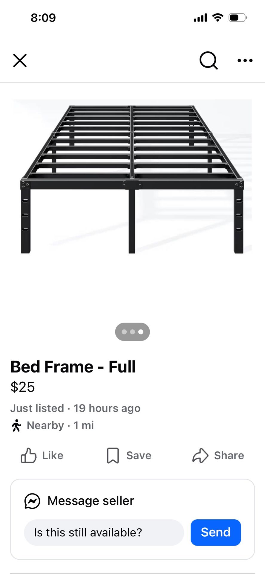 Full Sized Metal Bed Frame