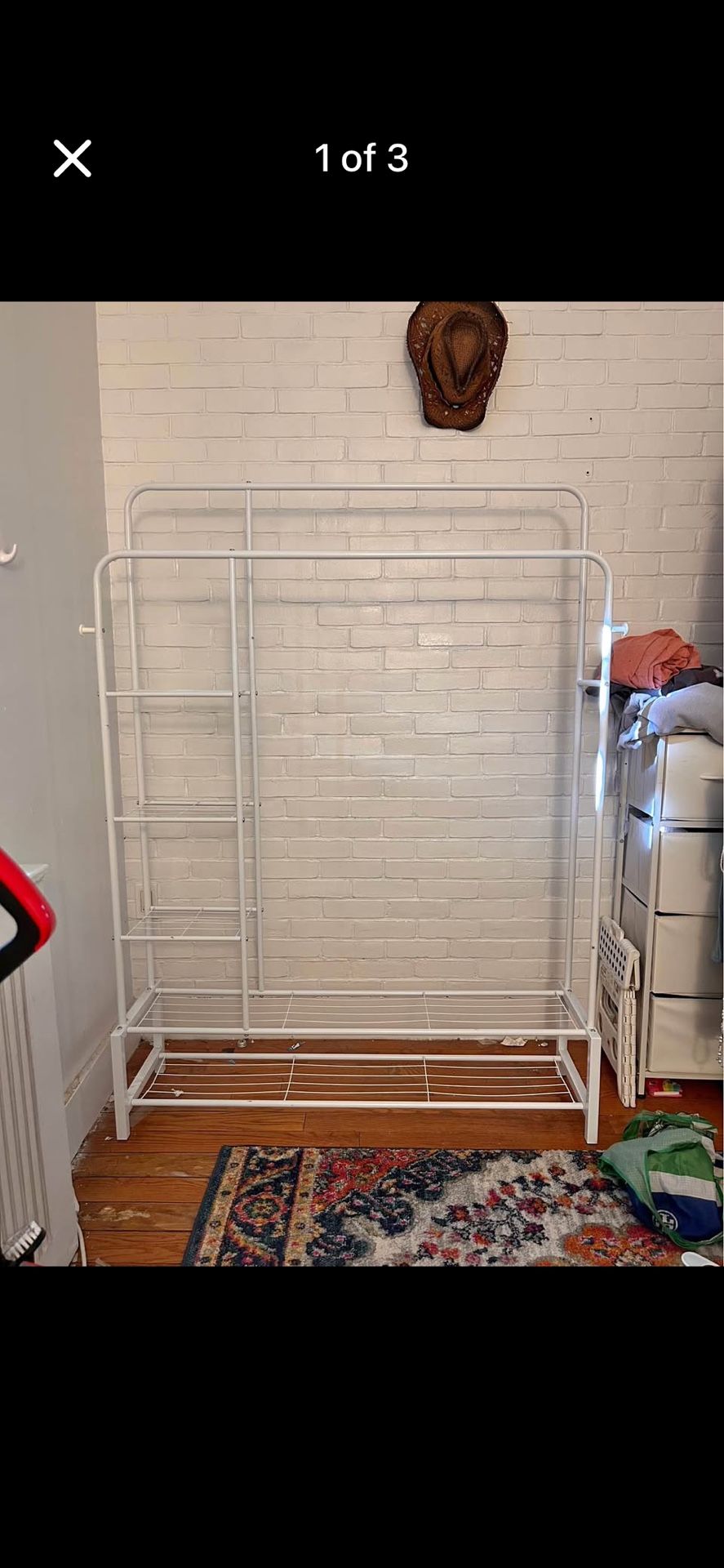 Clothing Rack (with 4 pink bins/opt)