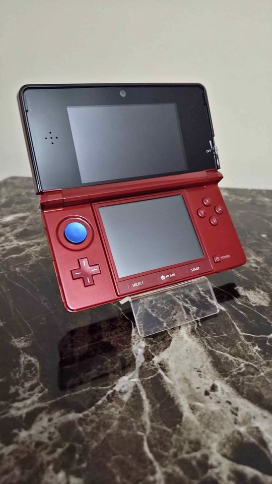 Flame Red 3DS Modded CFW | Metal C-Pad & New Top Lens