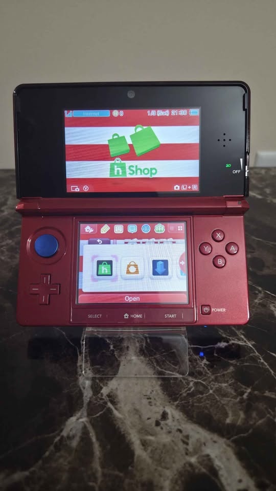 Flame Red 3DS Modded CFW | Metal C-Pad & New Top Lens - photo 3