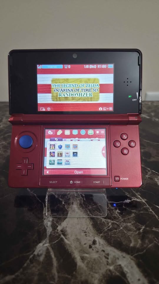Flame Red 3DS Modded CFW | Metal C-Pad & New Top Lens - photo 4