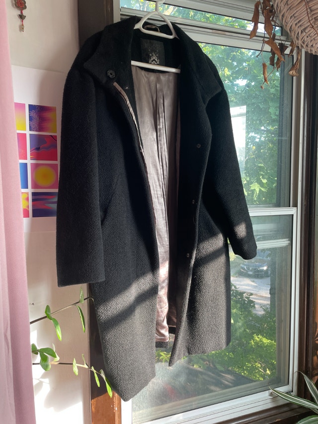 Black Wool Coat, Women's Size 8