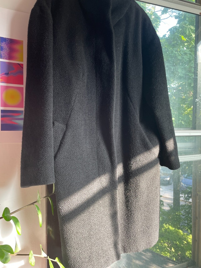 Black Wool Coat, Women's Size 8 - photo 2