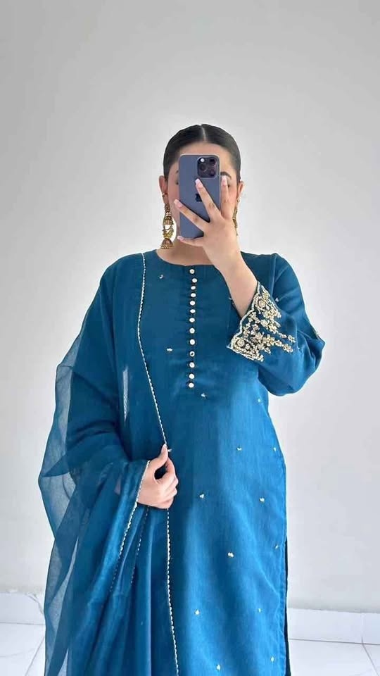 3 pcs khadi net suit