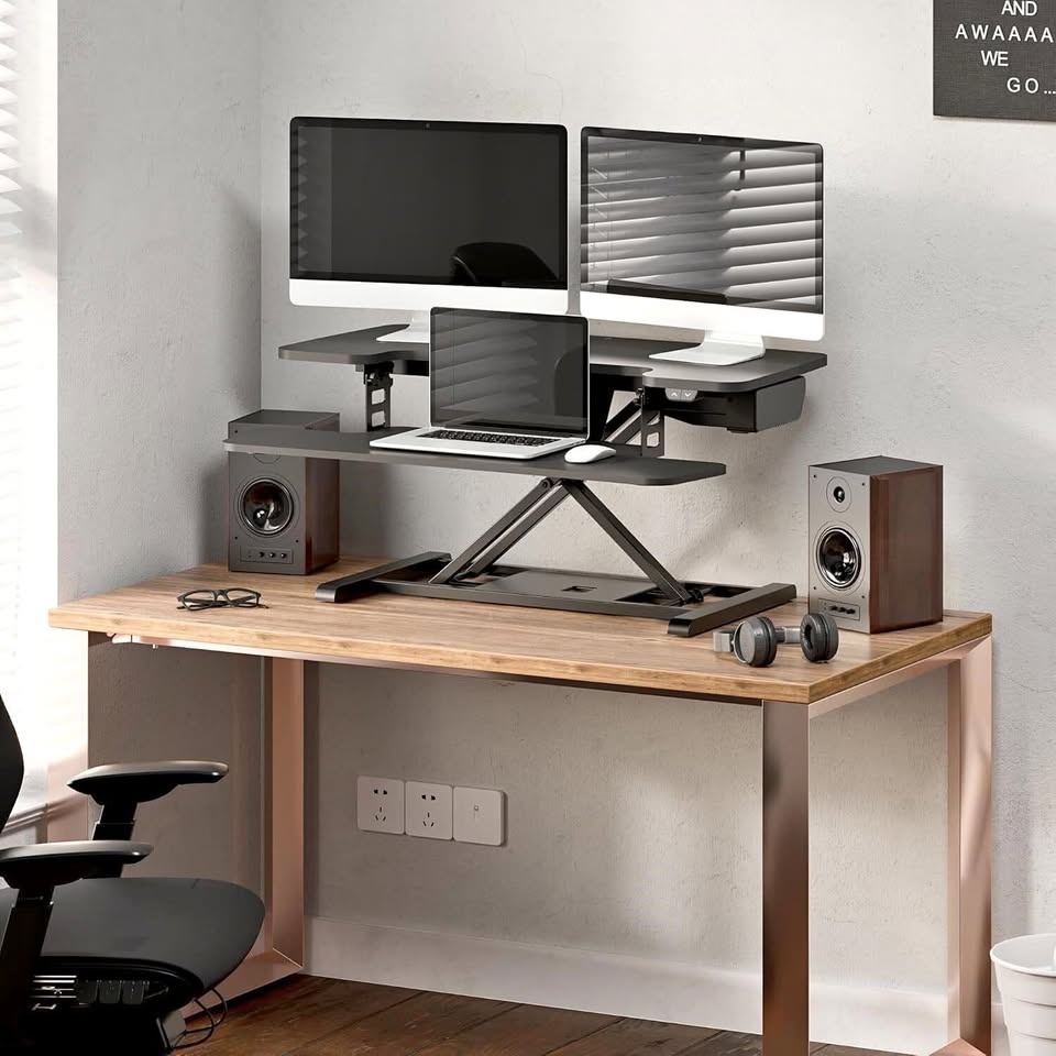35" Electric Desk Converter, Black | NEW | FlexiSpot