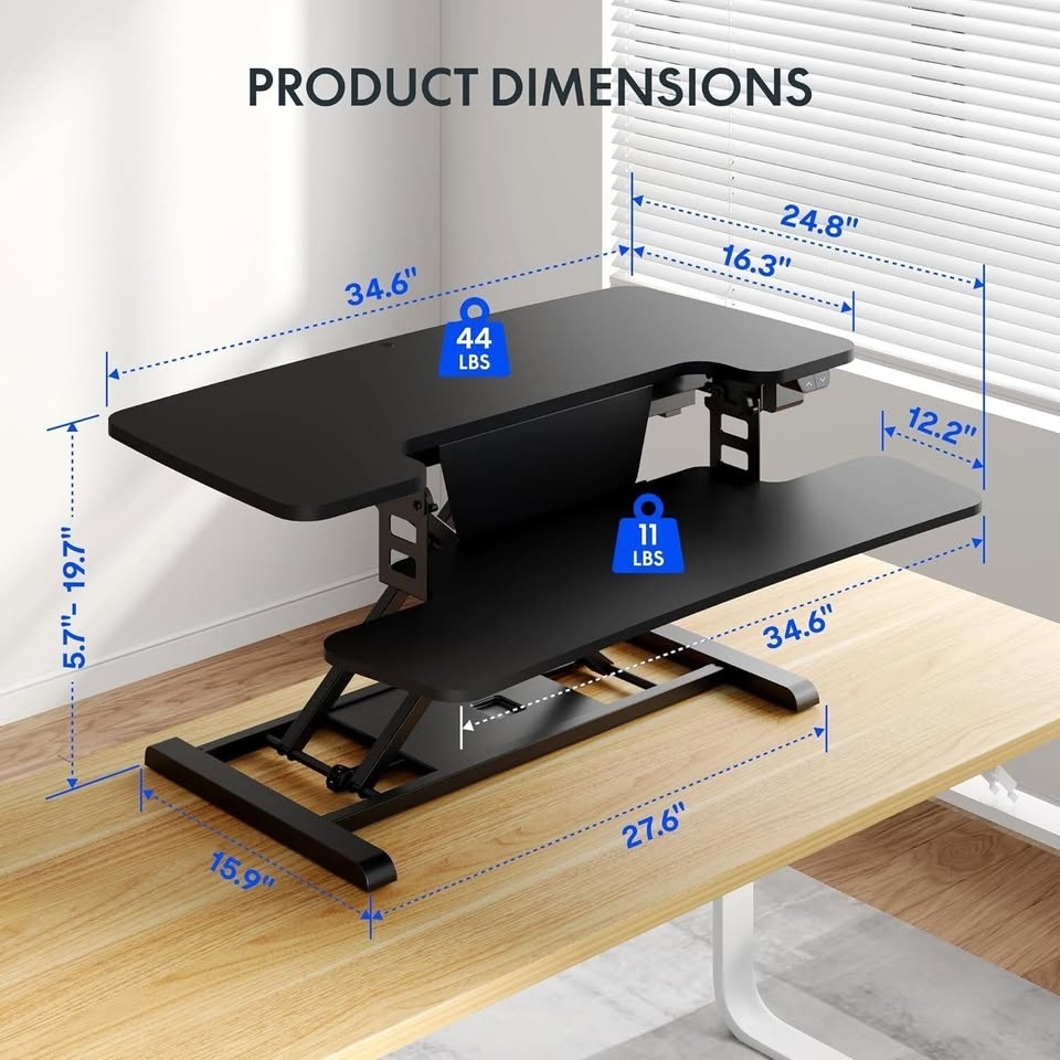 35" Electric Desk Converter, Black | NEW | FlexiSpot - photo 2