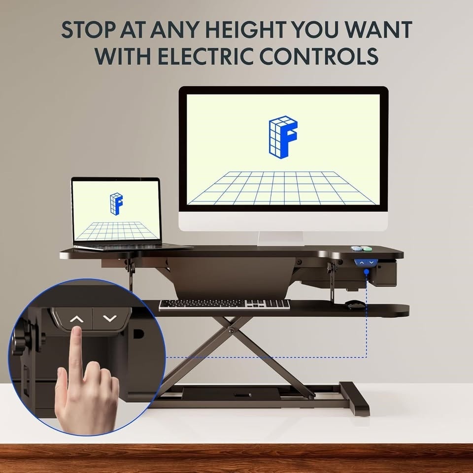 35" Electric Desk Converter, Black | NEW | FlexiSpot - photo 3