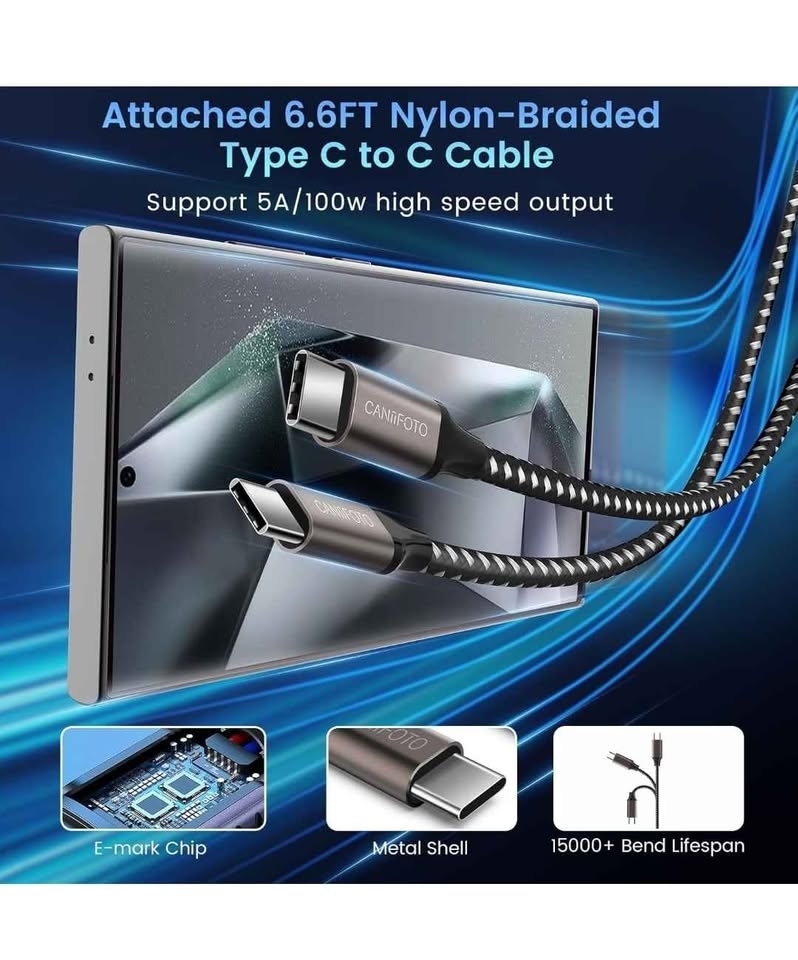 45watt x 2 wall charger and 6.6ft type c cable - photo 3