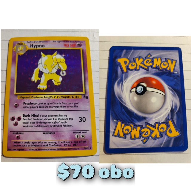Hypno Pokemon Card