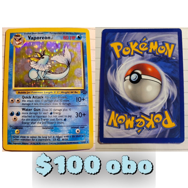 Vaporeon Pokemon Card