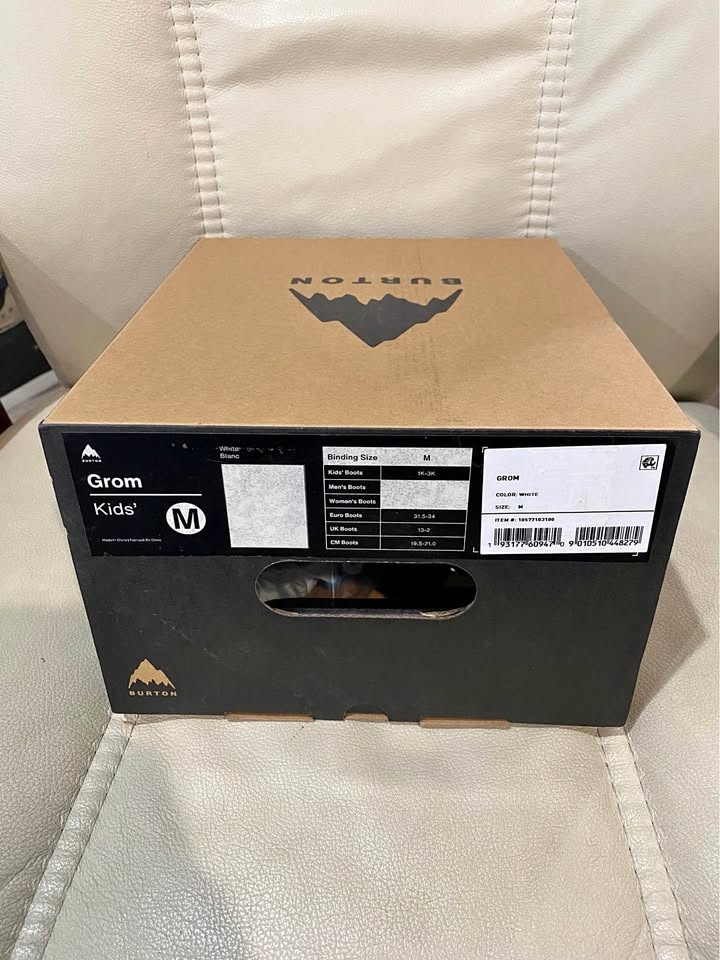 Kids Burton Grom Snowboard Bindings White
