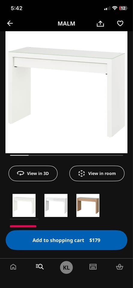 IKEA MALM White Dressing Table - photo 3
