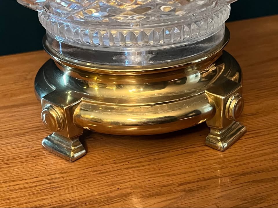 Vintage Cut glass and brass “Hollywood Regency” lamp, 1950-70 - photo 4