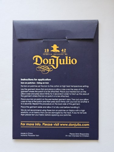 Don Julio Tequila - 3 Iron On Patches - Brand New In Box - photo 2