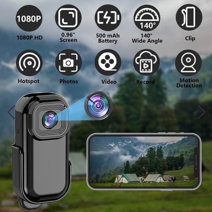 Diyeeni Mini Action Camera 1080P, Handheld & Wearable, 154 ° FOV - photo 4