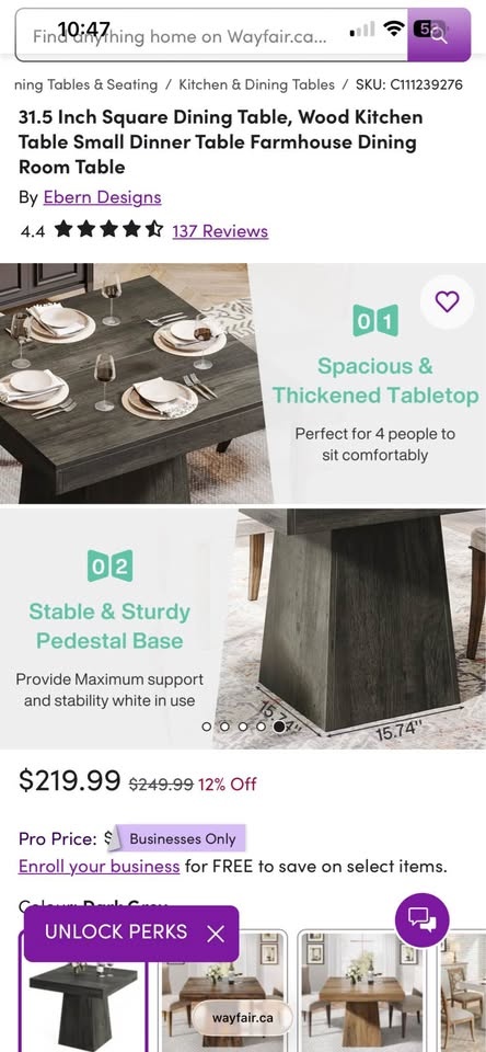 Dining Table – Perfect for Condo / Small Space - photo 5