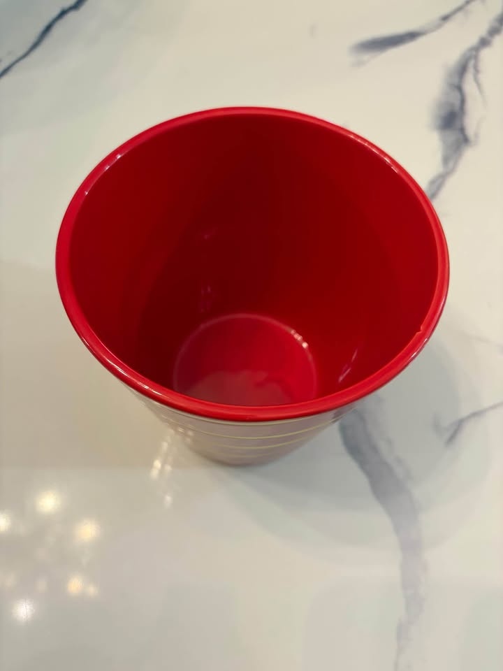 Festive Red & Gold Christmas Ceramic Flower Pot - photo 4