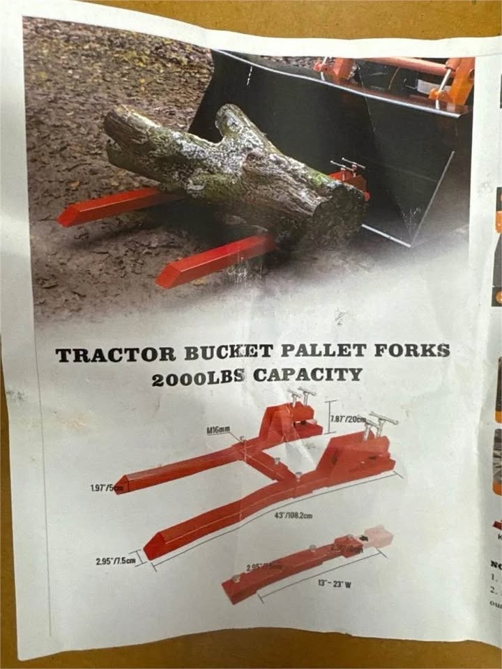 Upgraded Tractor Bucket Forks 43" Clamp - photo 5