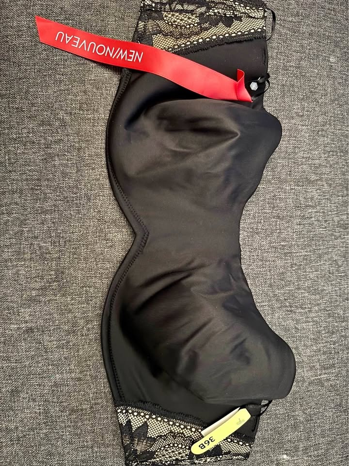 NEW WonderBra Strapless Retro Lace Bra 36B