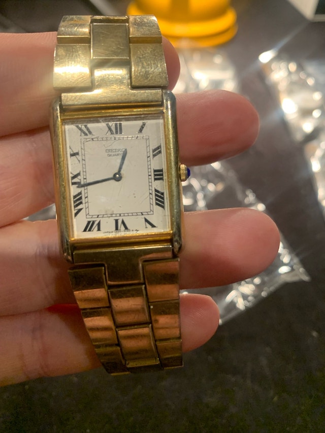Rare SEIKO gold plate clean white face and crystal