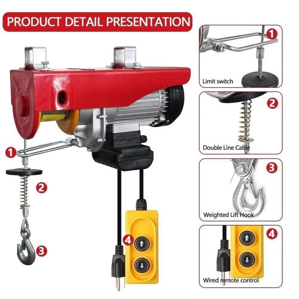 Lift Electric Hoist with Remote Control Electric - photo 3