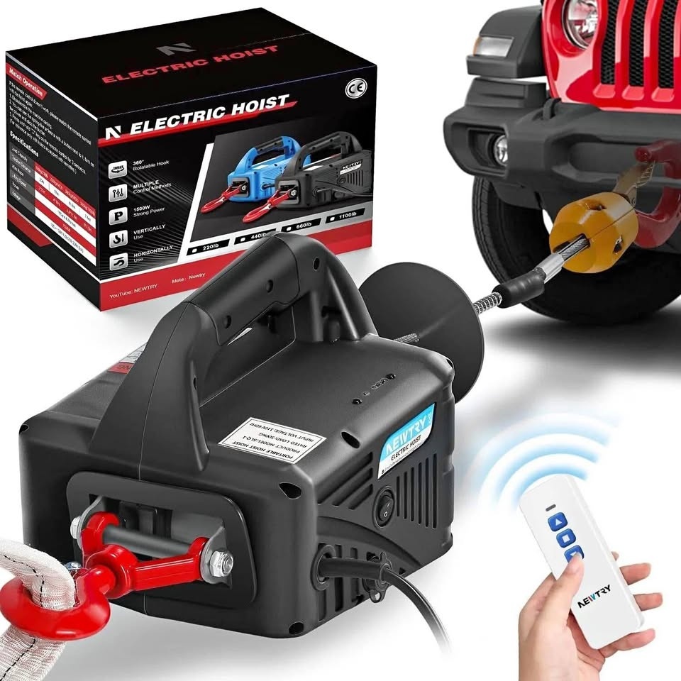 3 in 1 Electric Hoist Winch 1,100lb Wireless