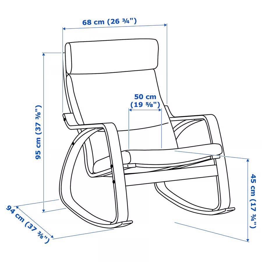 IKEA POÄNG Leather Rocking Chair – Birch/Glose Off-White - photo 2