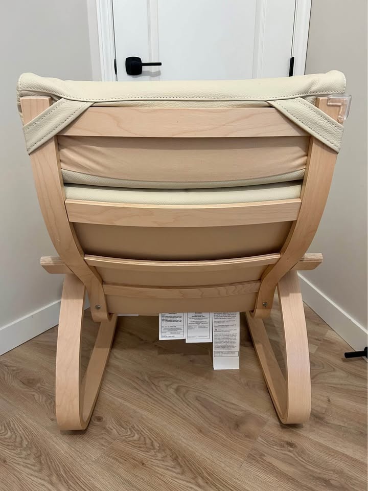 IKEA POÄNG Leather Rocking Chair – Birch/Glose Off-White - photo 5