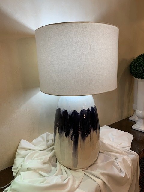 Table Lamp Stunning Blue Drip Glazed Ceramic Jonathan Y Mia