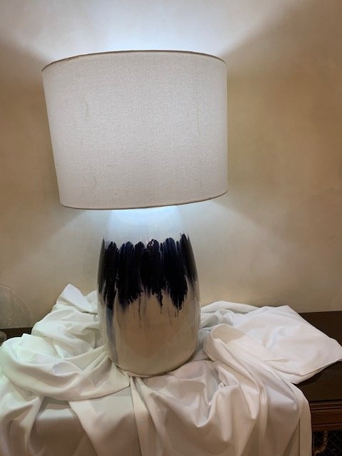 Table Lamp Stunning Blue Drip Glazed Ceramic Jonathan Y Mia - photo 2
