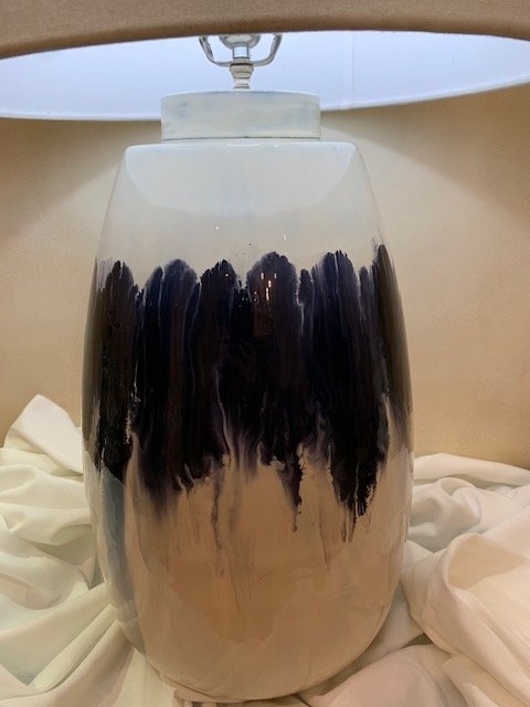 Table Lamp Stunning Blue Drip Glazed Ceramic Jonathan Y Mia - photo 3