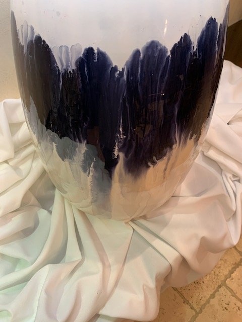 Table Lamp Stunning Blue Drip Glazed Ceramic Jonathan Y Mia - photo 5