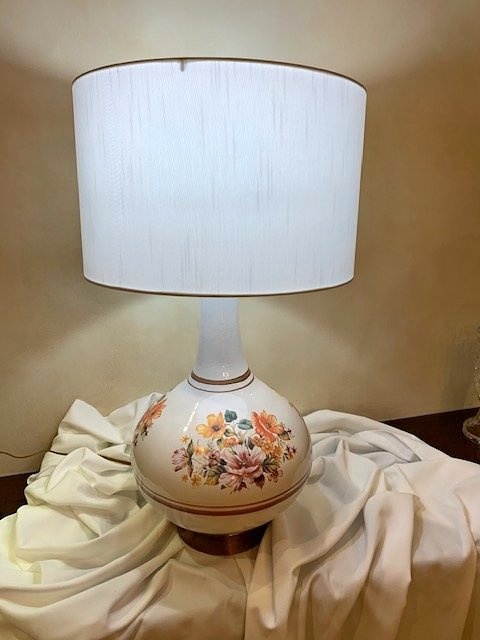Table Lamp Ceramic Vintage Floral 1960's