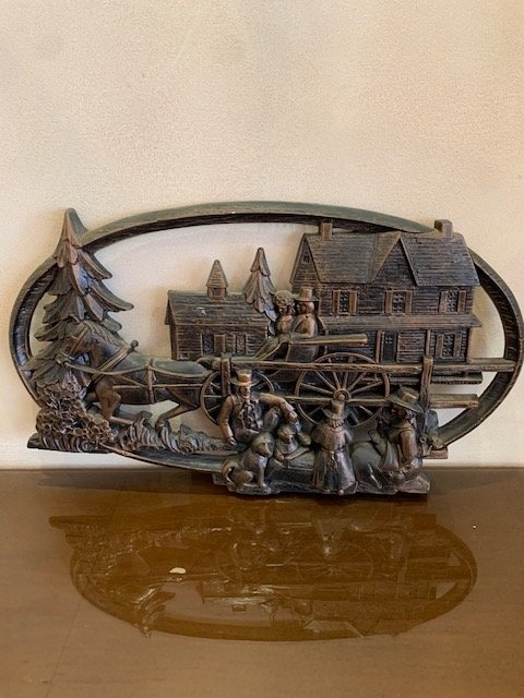 Wall Plaque Vintage Syroco " Traveller Rest " Design - photo 2