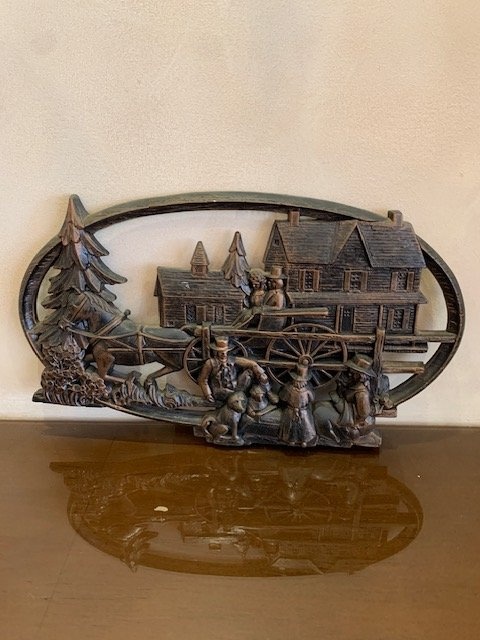 Wall Plaque Vintage Syroco " Traveller Rest " Design - photo 5