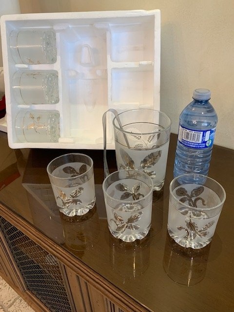Glasses Vintage ( 6 ) & Ice Bucket Mid Century BNIB - photo 3