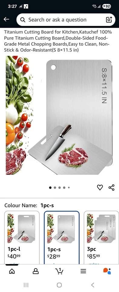Brand new | Titanium cutting board double sided (8x 12 in)