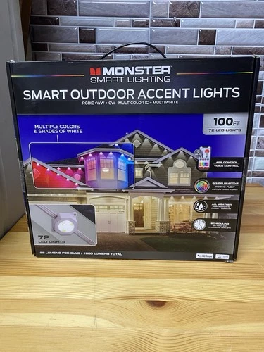Monster Smart Outdoor Lights 100ft 72 LED RGB+IC+WW