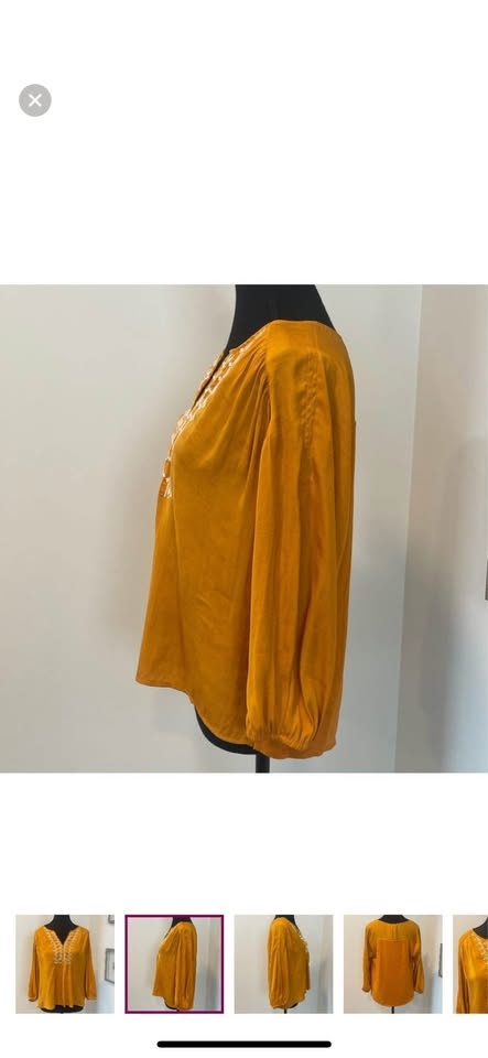 Never Worn! Anthropologie Dolan Embroidered Blouse Size Small - photo 2