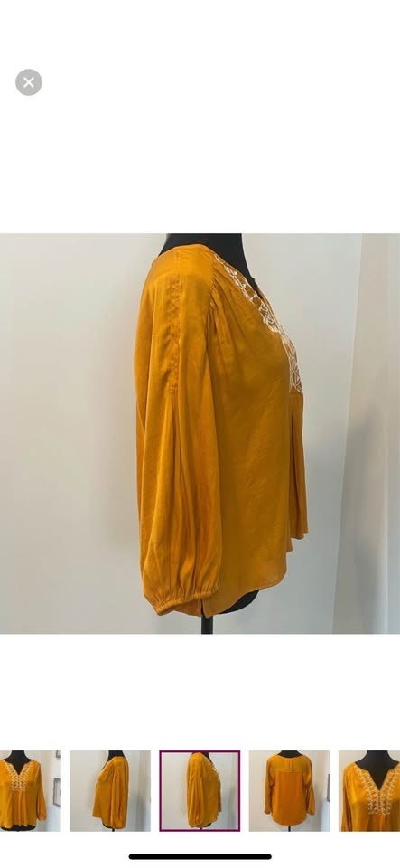 Never Worn! Anthropologie Dolan Embroidered Blouse Size Small - photo 3