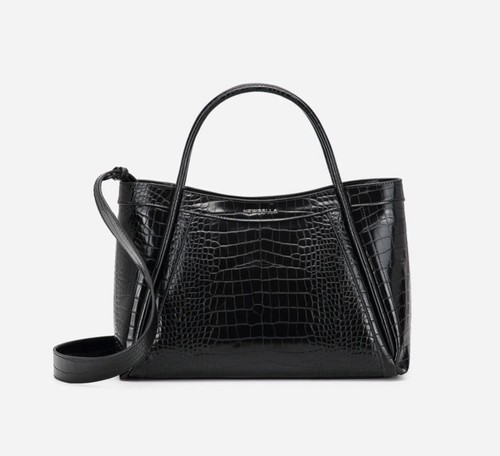 Kelly M Plus Size 2 PCS Set Crocodile Print Top Handle Bag (Blac - photo 2