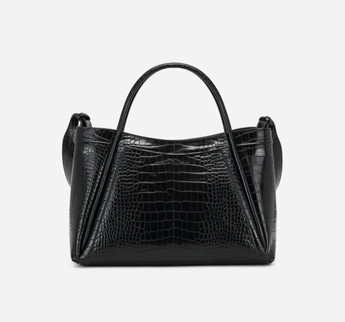 Kelly M Plus Size 2 PCS Set Crocodile Print Top Handle Bag (Blac - photo 3